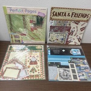 Lot Of 4 MAKING MEMORIES WINTER Christmas Theme Santa 12X12 Scrapbooking Kit New